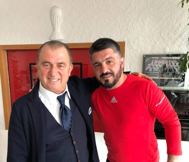 Fatih Terim, İtalya'da Milan Teknik Direktörü Gattuso'yu Ziyaret Etti