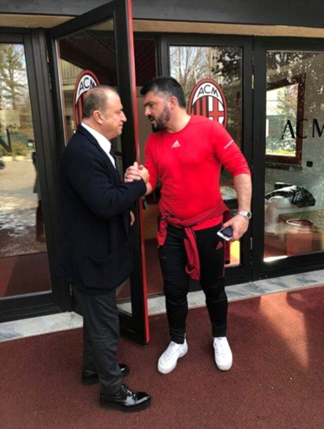 Fatih Terim, İtalya'da Milan Teknik Direktörü Gattuso'yu Ziyaret Etti