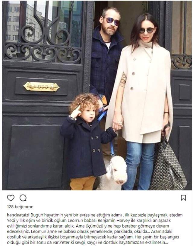 Hande Ataizi, Boşandığını Sosyal Medyadan İlan Etti