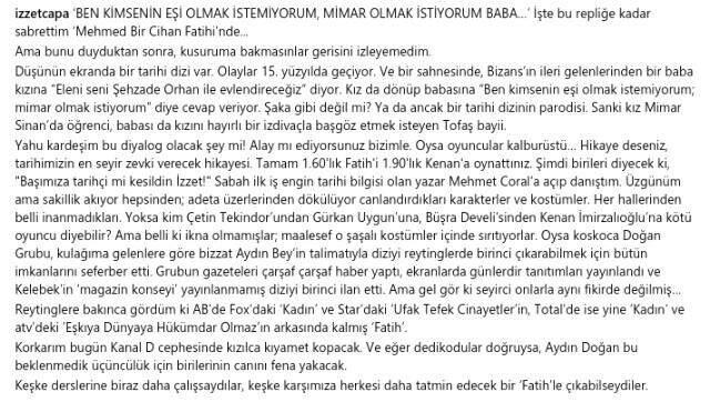 Gazeteci İzzet Çapa, 'Mehmet Bir Cihan Fatihi' Dizisini Yerden Yere Vurdu
