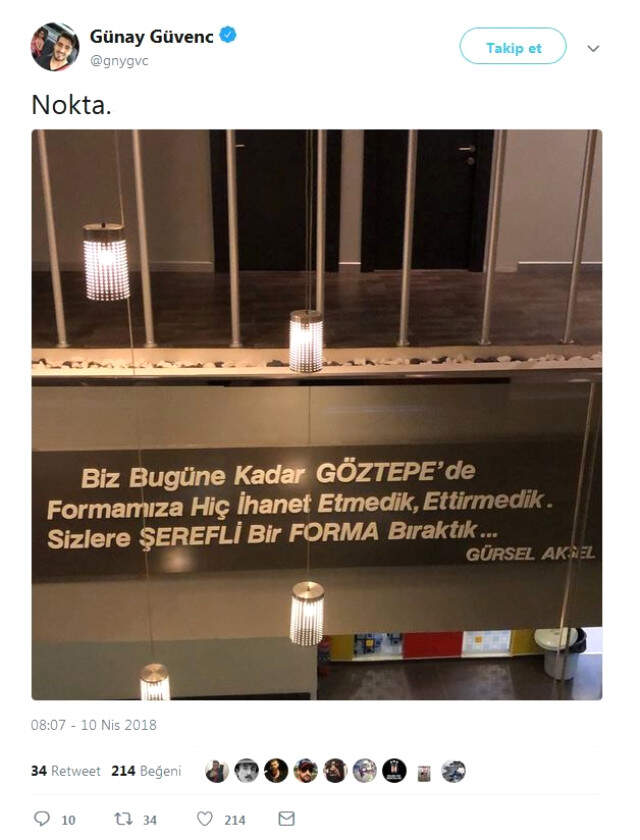 Göztepe Kalecisi Günay Güvenç'ten Paylaşım: Göztepe Formasına İhanet Etmedik
