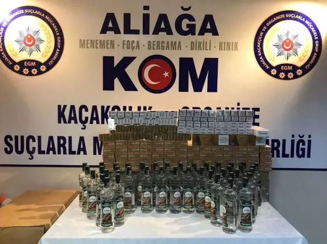 İzmir'de Kaçak Sigara ve İçki Operasyonu