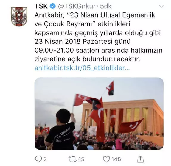 TSK'dan Anıtkabir Açıklaması