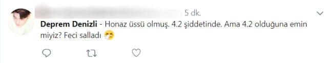Denizli'de 4,2 Büyüklüğünde Deprem Panik Yarattı!