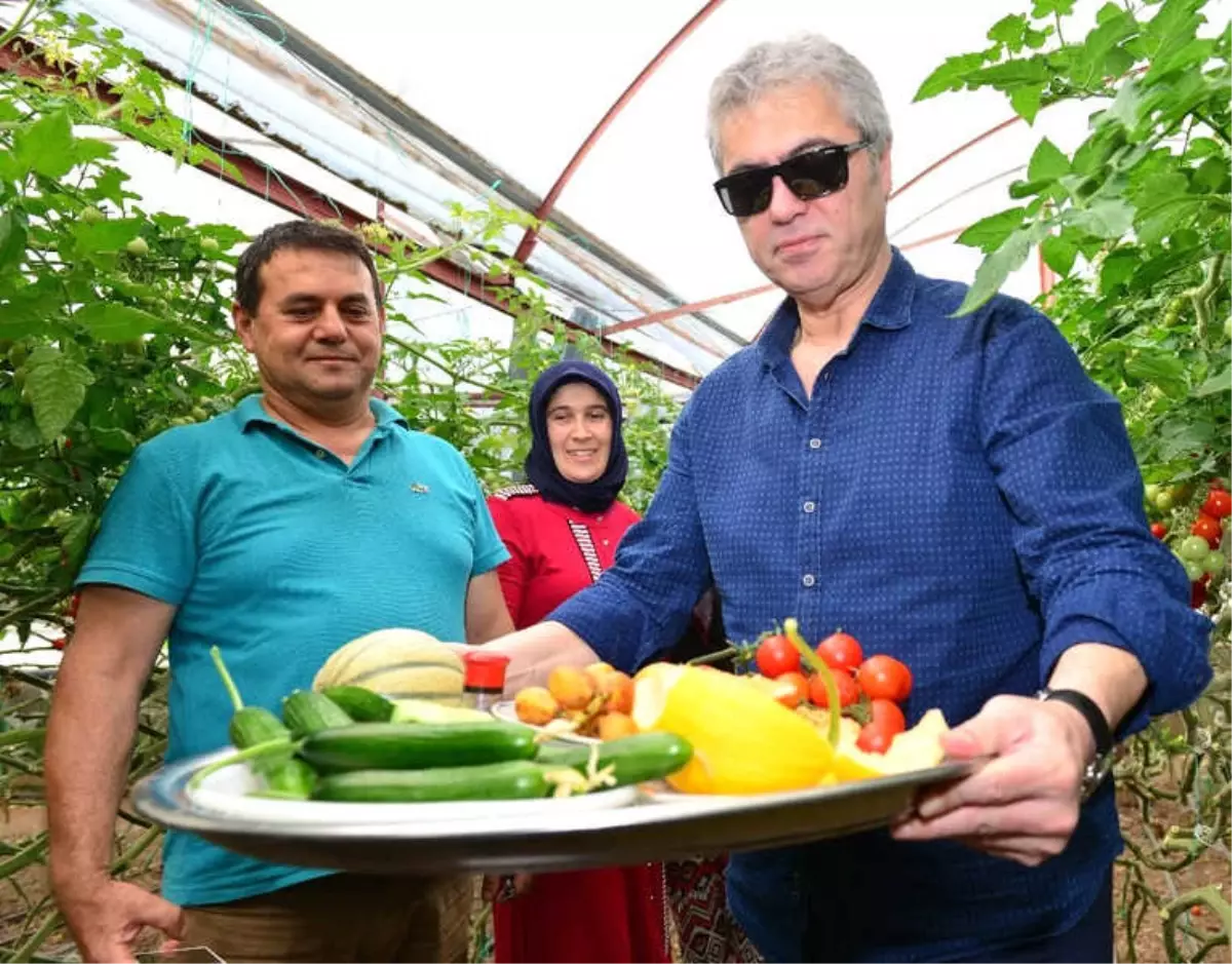 Sanatçı Cengiz Kurtoğlu Festivalde Seraları Gezip Ürünlerin Tadına Baktı