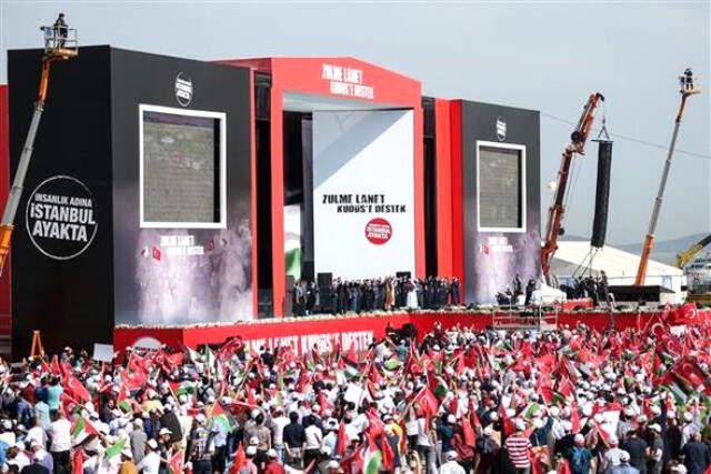 Yüz binlerce Vatandaş Kudüs'e Destek Mitingine Akın Etti! İşte Dev Mitingden Çarpıcı Fotoğraflar