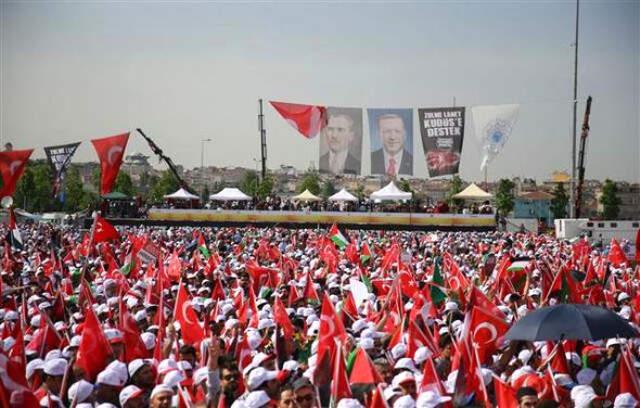 Yüz binlerce Vatandaş Kudüs'e Destek Mitingine Akın Etti! İşte Dev Mitingden Çarpıcı Fotoğraflar