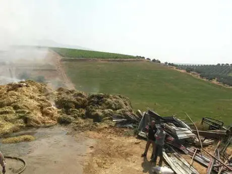 Alevler 15 Bin Balya Samanı Kül Etti Alevler 15 Bin Balya Samanı Kül Etti