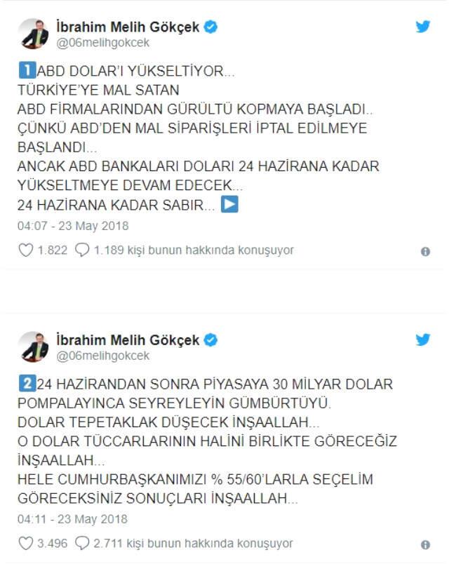 Melih Gökçek'in Dolar Analizi: 30 Milyar Dolar Pompalanınca Tepetaklak Olacak
