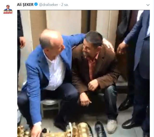 Muharrem İnce, Boya Sandığına Oturup Ayakkabılarını Boyadı