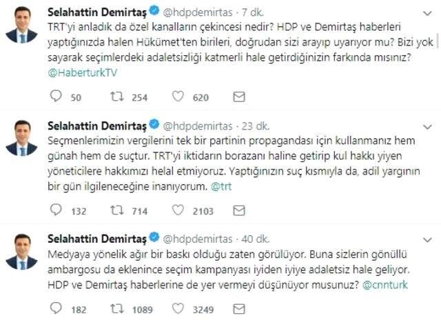 Selahattin Demirtaş haber kanallarına isyan etti