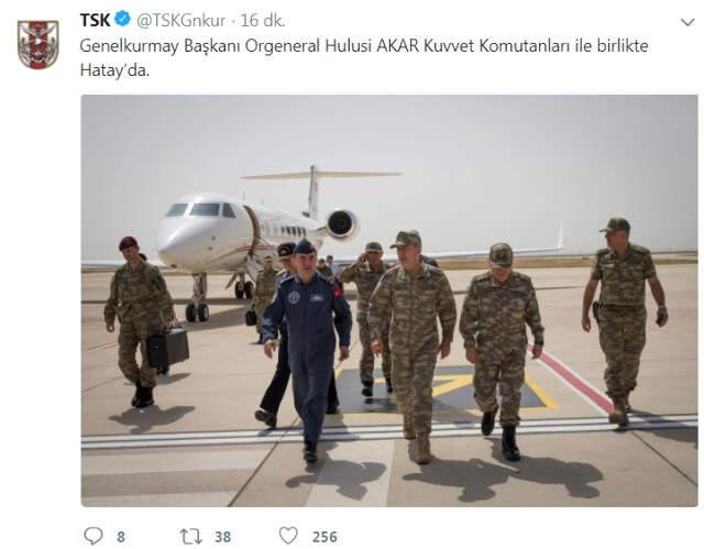 Genelkurmay Başkanı Akar Kuvvet Komutanları ile Birlikte Hatay'da