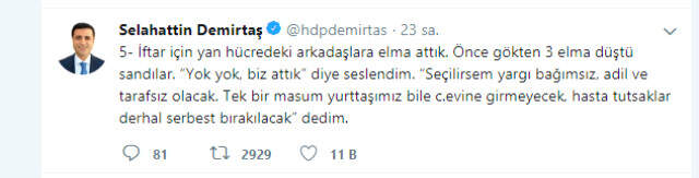 Selahattin Demirtaş Seçim Vaatlerini Sosyal Medyadan Duyurdu