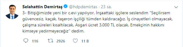 Selahattin Demirtaş Seçim Vaatlerini Sosyal Medyadan Duyurdu