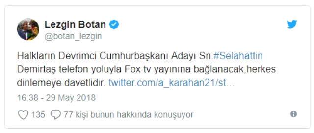 HDP'nin Cumhurbaşkanı Adayı Demirtaş 'Liderler Fox'ta' Programına Telefonla Bağlanacak