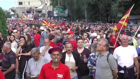 Üsküp'te Erken Seçim Gösterisi - Üsküp