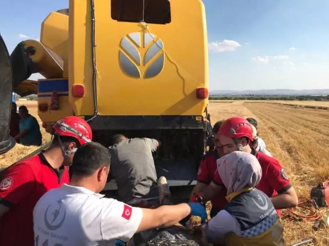Biçerdövere Düşen İşçi Ağır Yaralandı