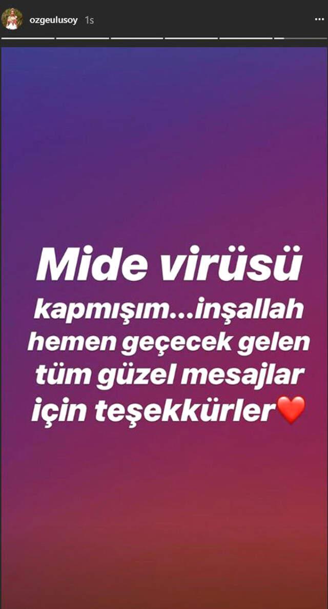 Özge Ulusoy Mide Virüsü Teşhisiyle Hastaneye Yatırıldı
