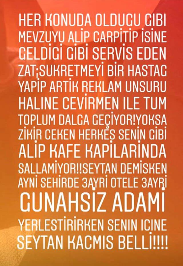 Deniz Akkaya Sanat Camiasından Birisine İsim Vermeden Ağır Sözler Söyledi