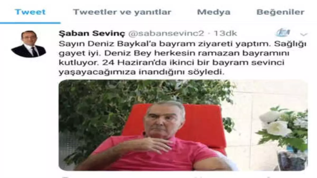 Tedavisi Süren Deniz Baykal'ın Fotoğrafı Twitter'da Paylaşıldı