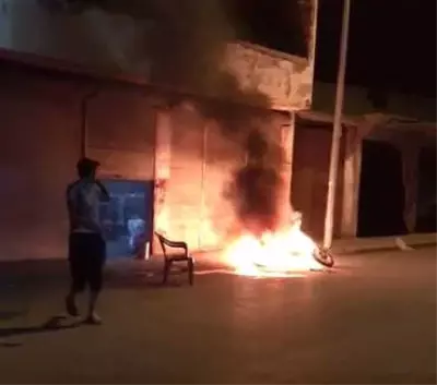 Kaynak Yapılan Motosiklet Alev Aldı