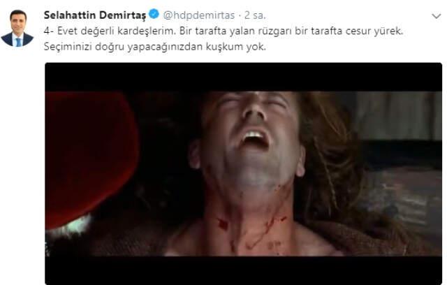 Kendisini Cesur Yürek'e Benzeten Demirtaş, Vatandaşlardan Oy İstedi