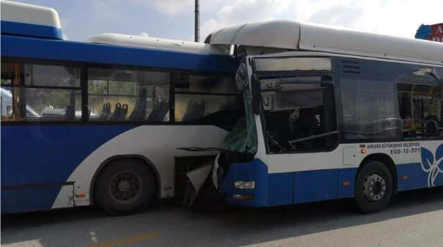 Son Dakika! Ankara'da 2 Ego Otobüsü Çarpıştı:1 Ölü 16 Yaralı