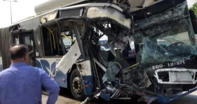 Son Dakika! Ankara'da 2 Ego Otobüsü Çarpıştı:1 Ölü 16 Yaralı