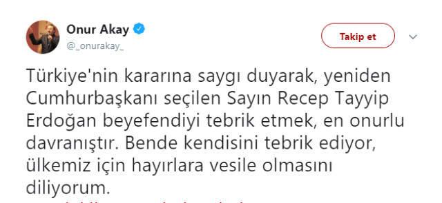 Ünlülerden Recep Tayyip Erdoğan'a Tebrik Mesajları