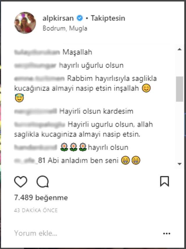 Alp Kırşan, 2. Çocuk Müjdesini Sosyal Medyadan Yaptığı Paylaşımla Verdi