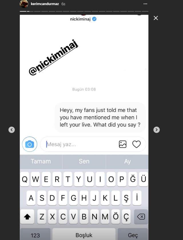 Kerimcan Durmaz, Dünyaca Ünlü Şarkıcı Nicki Minaj'ın Canlı Yayınını Trolledi