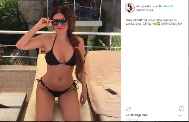 Ebru Polat'ın, Kim Kardashian Pozu Sosyal Medyada Bomba Etkisi Yarattı!
