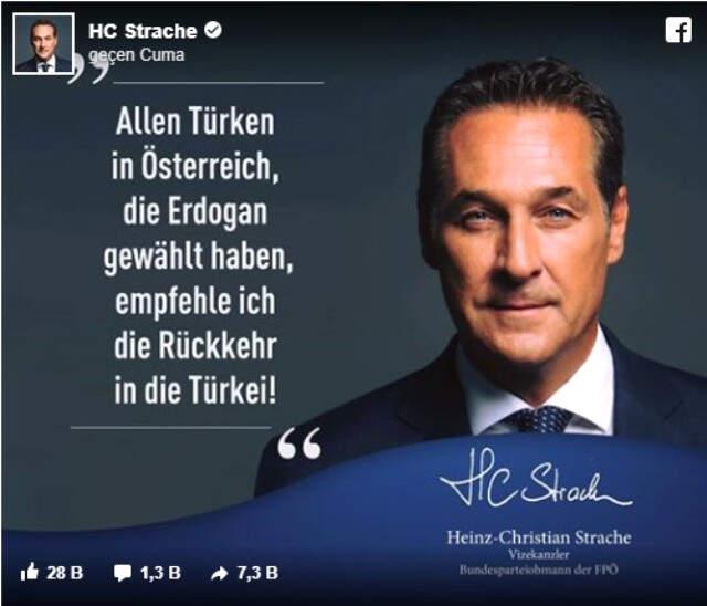Avusturya Başbakan Yardımcısı'ndan Küstah Çıkış: Erdoğan'a Oy Verenler Türkiye'ye Dönsün