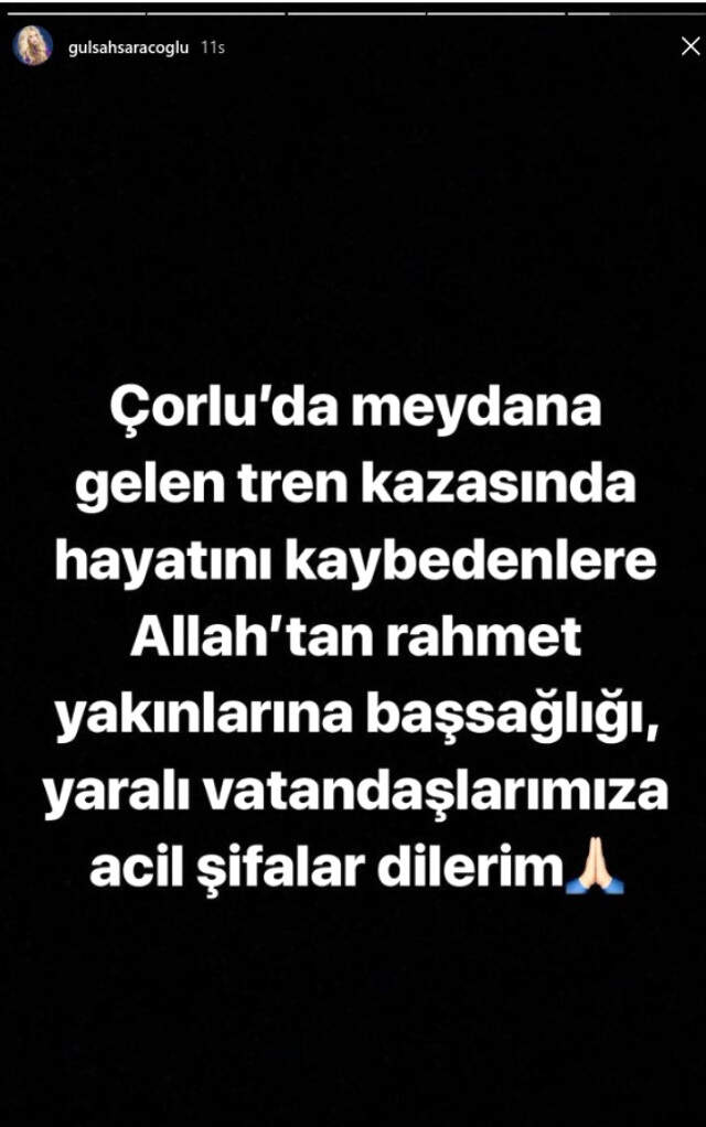 Çorlu'daki Tren Kazasında Hayatını Kaybedenler İçin Ünlüler Sosyal Medyadan Taziye Mesajı Yayınladı