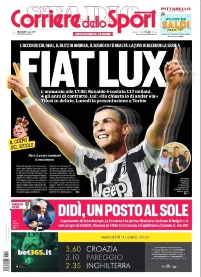 Juventus'un Cristiano Ronaldo Transferi, İtalyan Basınını Salladı