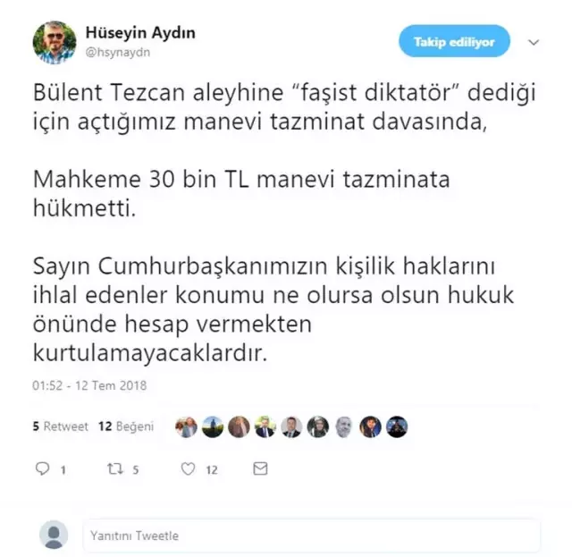 CHP'li Tezcan'a Cumhurbaşkanı Erdoğan'a Hakaretten 30 Bin TL'lik Ceza