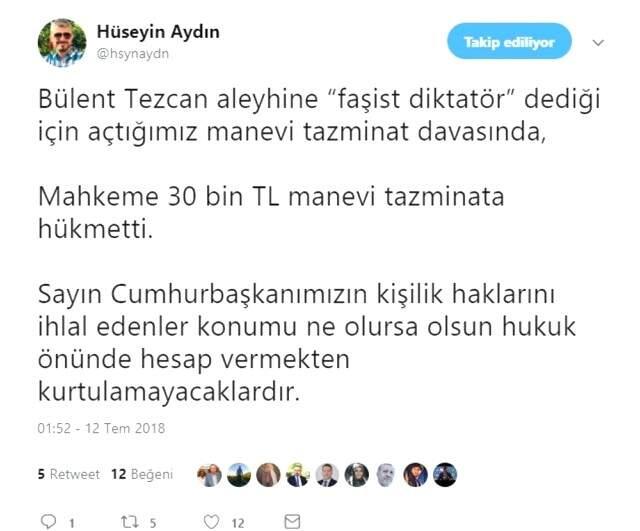 Son Dakika! Başkan Erdoğan, CHP Sözcüsü Tezcan'a Açtığı 30 Bin TL'lik Tazminat Davasını Kazandı