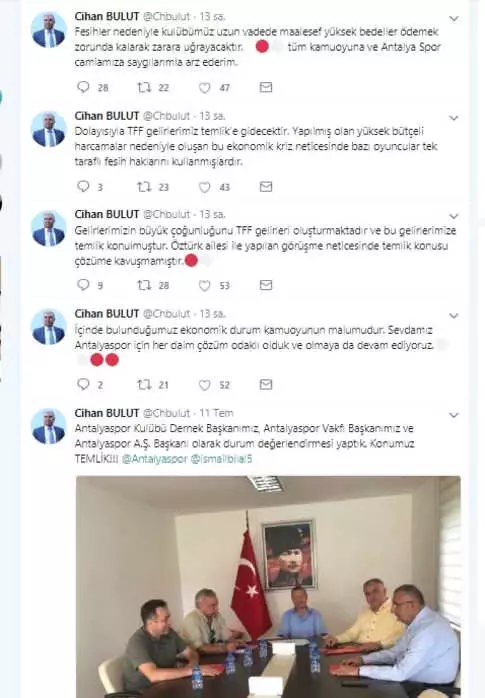 Antalyaspor'un Tff Gelirlerine Temlik Konuldu