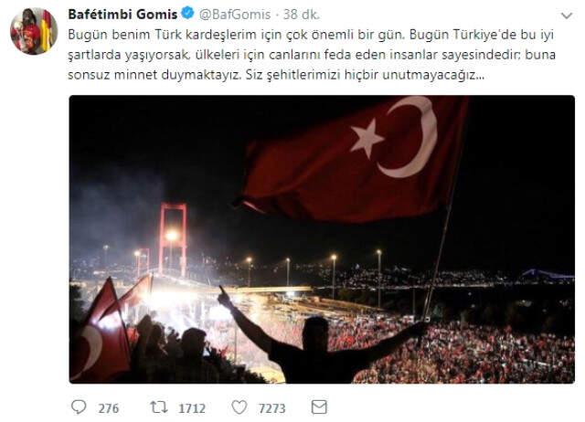 Galatasaraylı Bafetimbi Gomis: Bugün Benim Türk Kardeşlerim İçin Çok Önemli Bir Gün