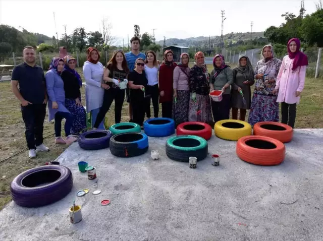 Eski Lastikler Park ve Bahçelerde Saksı Olacak