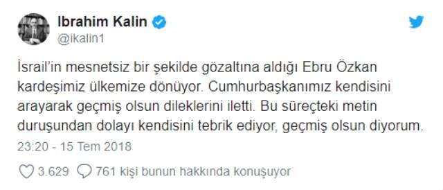 İbrahim Kalın'dan Ebru Özkan açıklaması