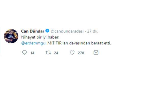 Son Dakika! Erdem Gül, MİT TIR'ları Davasından Beraat Etti