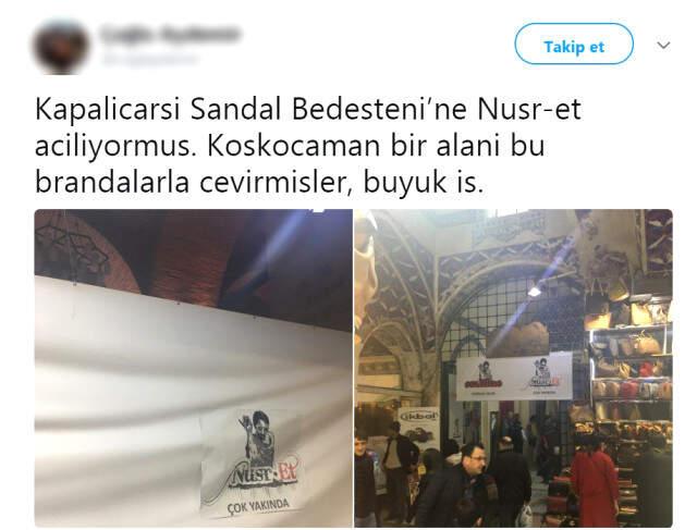 Kapalıçarşı'da Skandal Görüntü! Tarihi Kapıya Nusr-Et Tabelası Asıldı