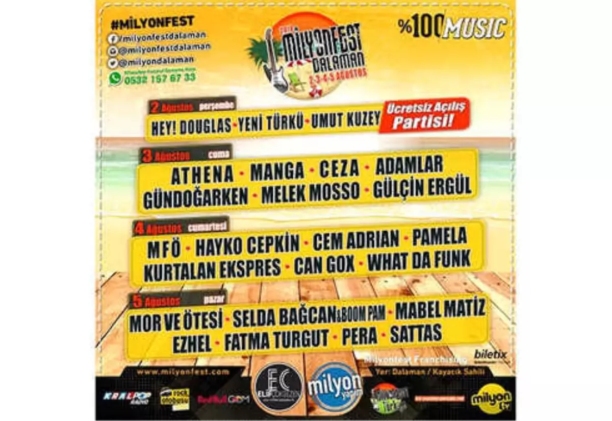 Milyonfest Dalaman'a Geri Sayım Başladı