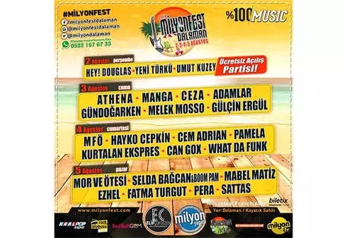 Milyonfest Dalaman'a Geri Sayım Başladı Milyonfest Dalaman'a Geri Sayım Başladı