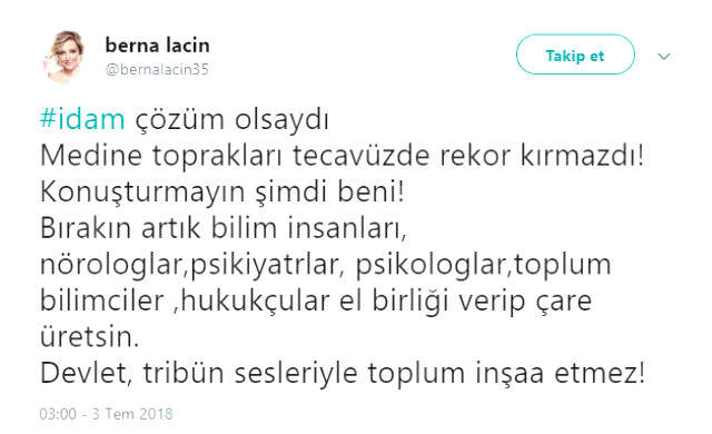 'Medine' Paylaşımı ile Tepki Çeken Berna Laçin, Hadis-i Şerif İle Yardım Çağrısında Bulundu