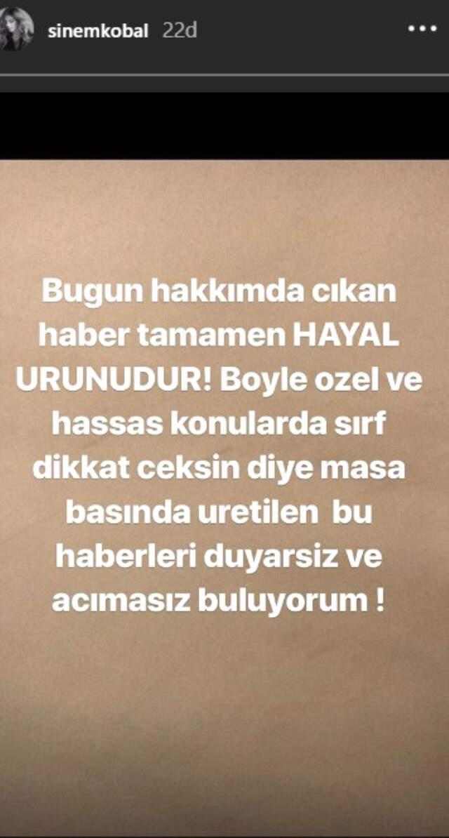 Sinem Kobal Bebek Düşürdüğü Yönündeki Haberleri Yalanladı