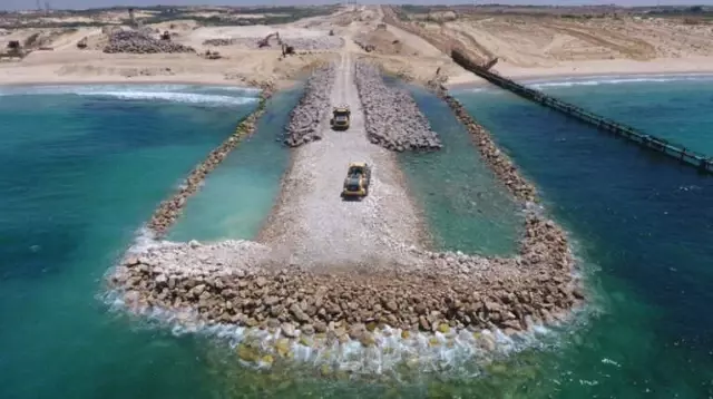 İsrail, Gazze Sınırında Deniz Duvarının İnşasına Devam Ediyor İsrail, Gazze Sınırında Deniz Duvarının İnşasına Devam Ediyor