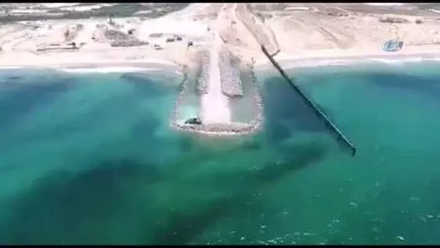 İsrail, Gazze Sınırında Deniz Duvarının İnşasına Devam Ediyor İsrail, Gazze Sınırında Deniz Duvarının İnşasına Devam Ediyor