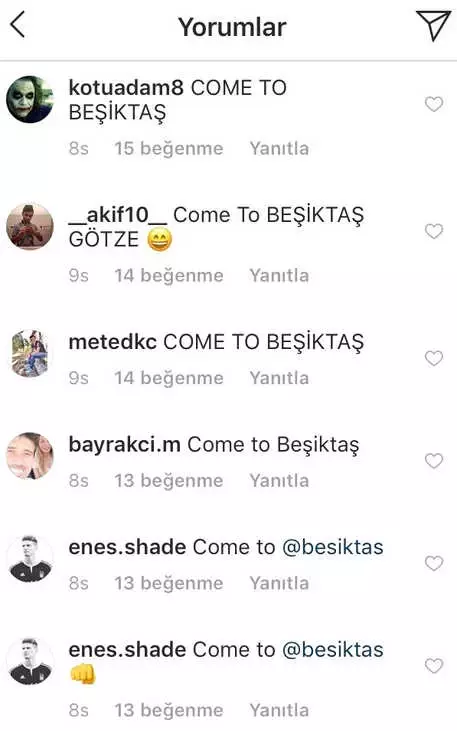 Beşiktaşlı Taraftarlar, Mario Götze'yi Mesaj Yağmuruna Tuttu: Bize Gel Beşiktaşlı Taraftarlar, Mario Götze'yi Mesaj Yağmuruna Tuttu: Bize Gel